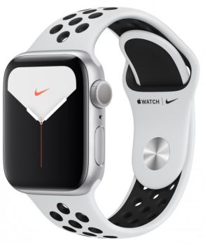 Apple Watch Watch Nike+ 5, 40 мм, корпус из алюминия цвета «серебристый», спортивный ремешок Nike цвета чистая платина/черный